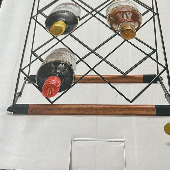 The Cellar Wine Rack Wood And Steel 9.25”x12.2” - Picture 6 of 7